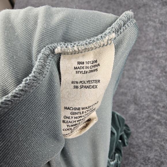 Soft Surroundings Womens Large Velvet Button Down Shirt Boho Retro Teal Layering - Picture 6 of 6